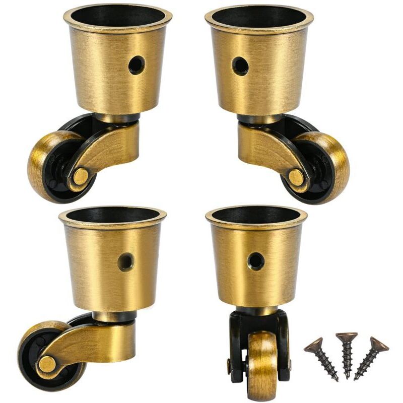 Ineasicer - Roulette,4 Pièces roulettes Pivotantes, roulettes Rondes en Cuivre roulettes Anciennes Pas De Bruit Portable Peut Pivoter à 360° pour