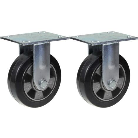 Roulettes - 152 mm - Gomma nera - Capacità 660 kg - Set di 2