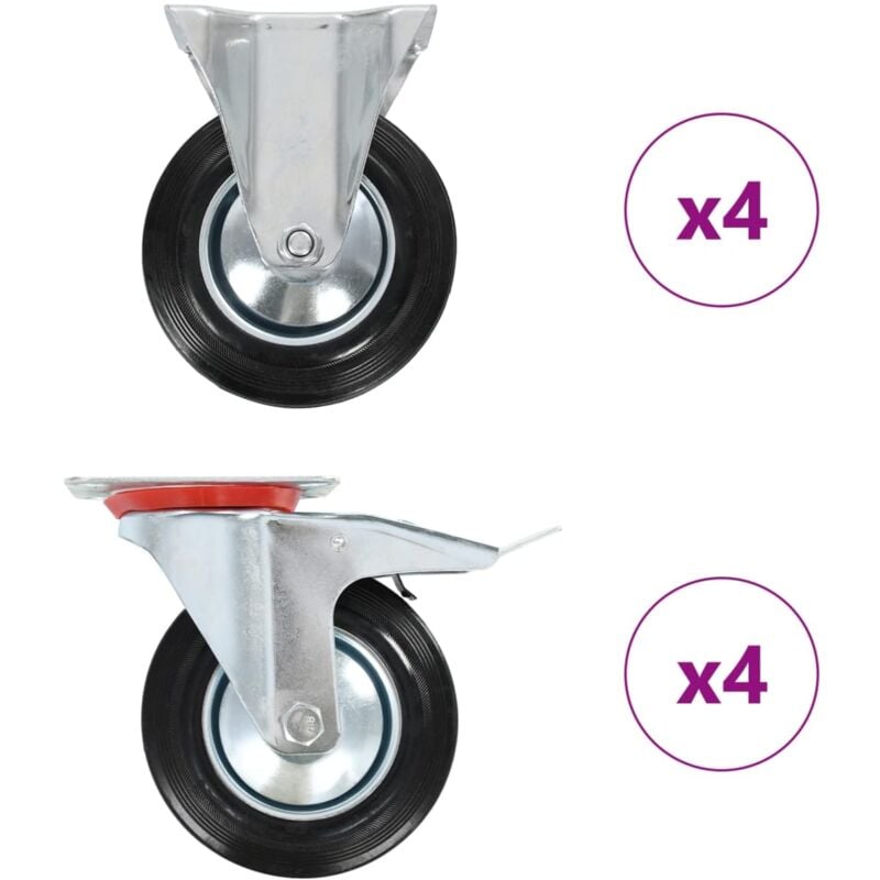 Vidaxl - 8 pcs Roulettes 160 mm