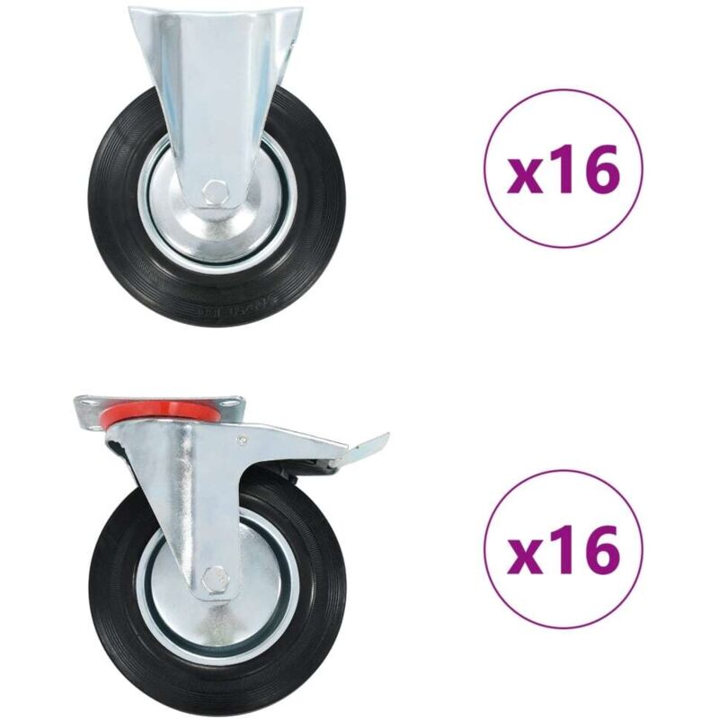 32 pcs Roulettes 200 mm vidaXL