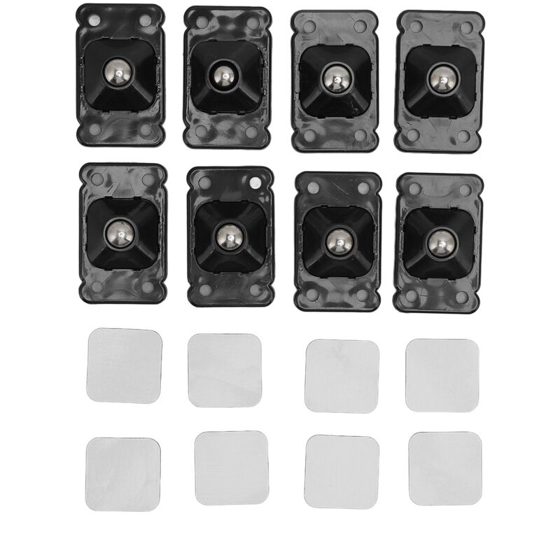 Roulettes adhésives pivotantes 360° pour meubles miniatures et boîtes de rangement noires
