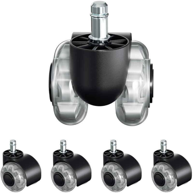 Einfeben - Roulettes Chaise de Bureau,Rotation de 360 degrés Contre Rayure,Agréable et Silencieux,11x22mm,Roulettes de chaise 5 pcs