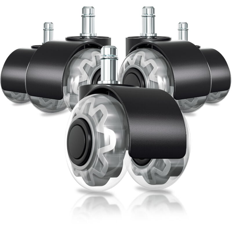 Einfeben - Roulettes Chaise de Bureau,Rotation de 360 degrés Contre Rayure,Agréable et Silencieux,11x22mm,Roulettes de chaise 15 pcs