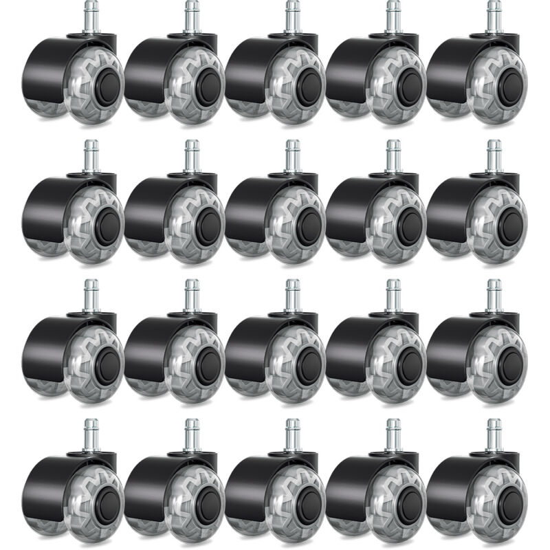 20 pcs Roulettes Chaise de Bureau,Rotation de 360 degrés Contre Rayure,Agréable et Silencieux,11x22mm,Roulettes de chaise