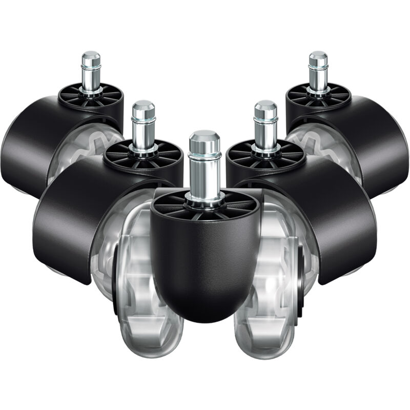 Roulettes Chaise de Bureau.Rotation de 360 degrés Contre Rayure.Agréable et Silencieux.11x22mm.Roulettes de chaise 20 pcs