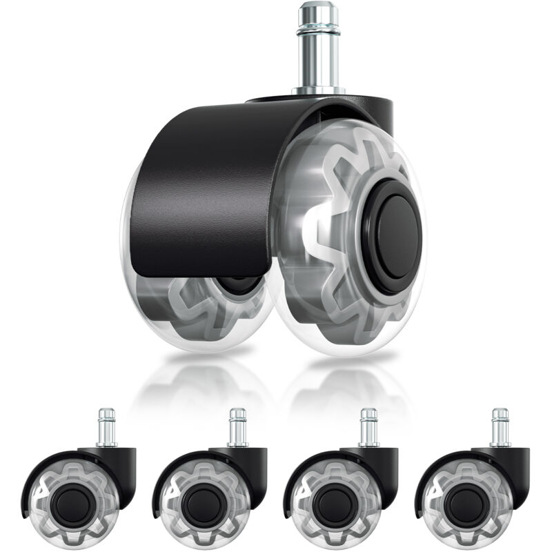 Jopassy - Roulettes Chaise de Bureau,Rotation de 360 degrés Contre Rayure,Agréable et Silencieux,11x22mm,Roulettes de chaise 5 pcs