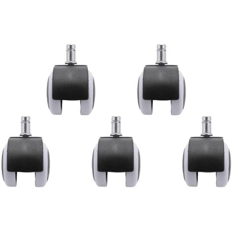 Roulettes de bureau 50 mm - Lot de 5 - Noir et blanc
