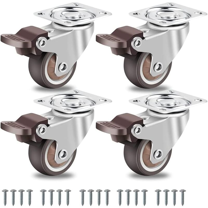 Tigrezy - Roulettes de Meubles Petites 50 Mm, Roulettes Pivotantes à 360 DegréS Capacité de Charge éLevéE Roulettes Silencieuses en Caoutchouc Solide