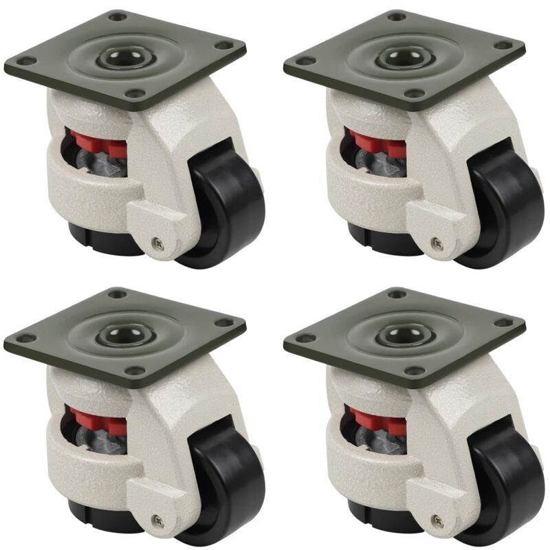 Lauwexe - Roulettes pivotantes 4 pièces pour établis - roulettes de transport rétractables - capacité de charge 500 kg - adaptées aux meubles