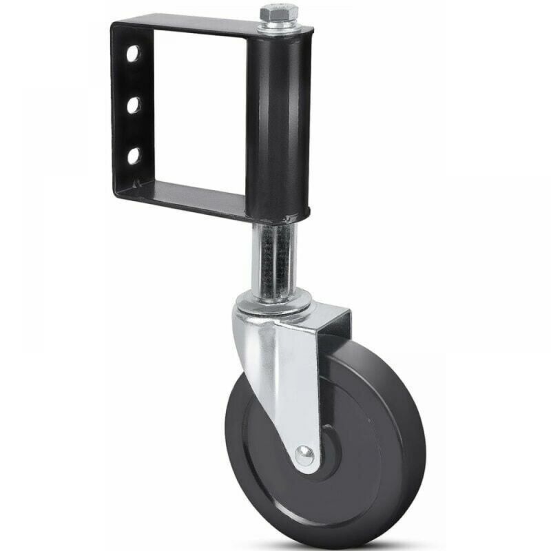 Roulettes de portail à ressort en caoutchouc résistant au vieillissement avec plaque de montage universelle, capacité de 100 kg, 100 mm