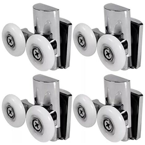 Roulettes de porte de douche de 23 mm pour le haut ou le bas, adaptées aux portes coulissantes en verre des cabines de salle de bains.