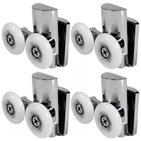 Roulettes de porte de douche de 23 mm pour le haut ou le bas, adaptées aux portes coulissantes en verre des cabines de salle de bains.