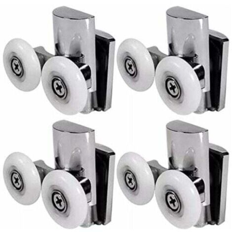Roulettes de porte de douche de 23 mm pour le haut ou le bas, adaptées aux portes coulissantes en verre des cabines de salle de bains.
