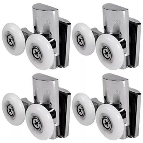 Roulettes de porte de douche de 23 mm pour le haut ou le bas, adaptées aux portes coulissantes en verre des cabines de salle de bains.
