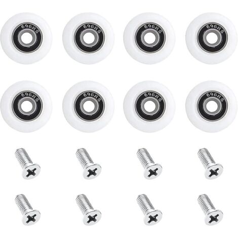 Roulettes de Porte de Douche,23 mm Roues en Haut ou en Bas, porte Coulissante Douche pour Cabine Salle de Bains Porte en Verre (23mm/M5)