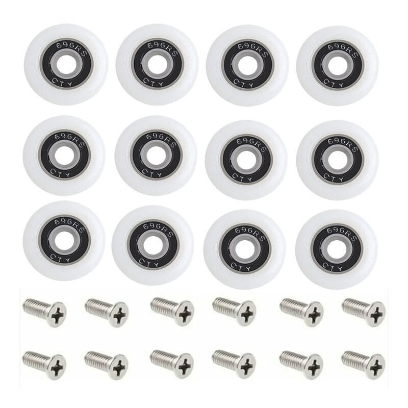 Ikodm - Roulettes de rechange pour porte de douche - Ensemble de 1 avec vis - Diamètre de 23 mm - Motif Starlight