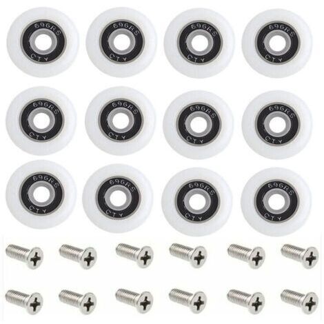 Roulettes de rechange pour porte de douche, ensemble de 1 avec vis, diamètre de 23 mm, motif Starlight.
