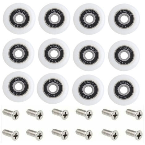 Roulettes de rechange pour porte de douche - Ensemble de 1 avec vis - Diamètre de 23 mm - Motif Starlight