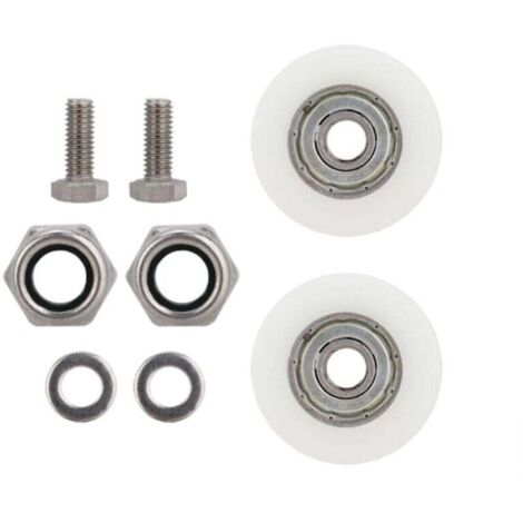 Roulettes de remplacement pour porte de serre – Kit Elite 30 mm, acier galvanisé, lot de 4 roues avec axe et fixation