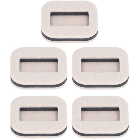Roulettes en feutre rectangulaires Concave pour chaise de bureau, coussinet de fixation de rouleau, roue de meubles pour bois dur, couleur haricot, 5 pièces