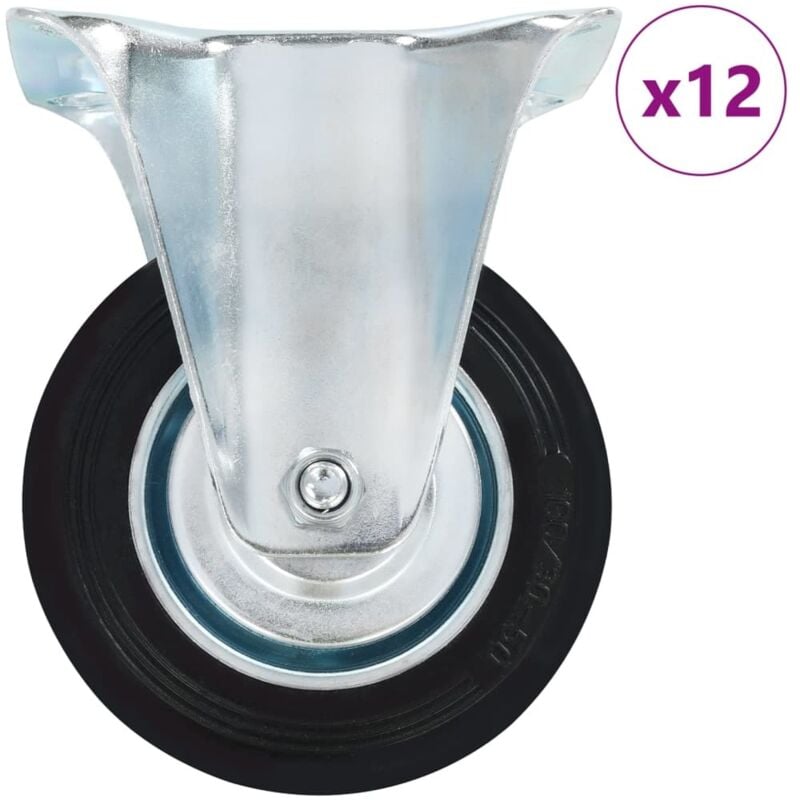 Vidaxl - 12 pcs Roulettes fixes 100 mm