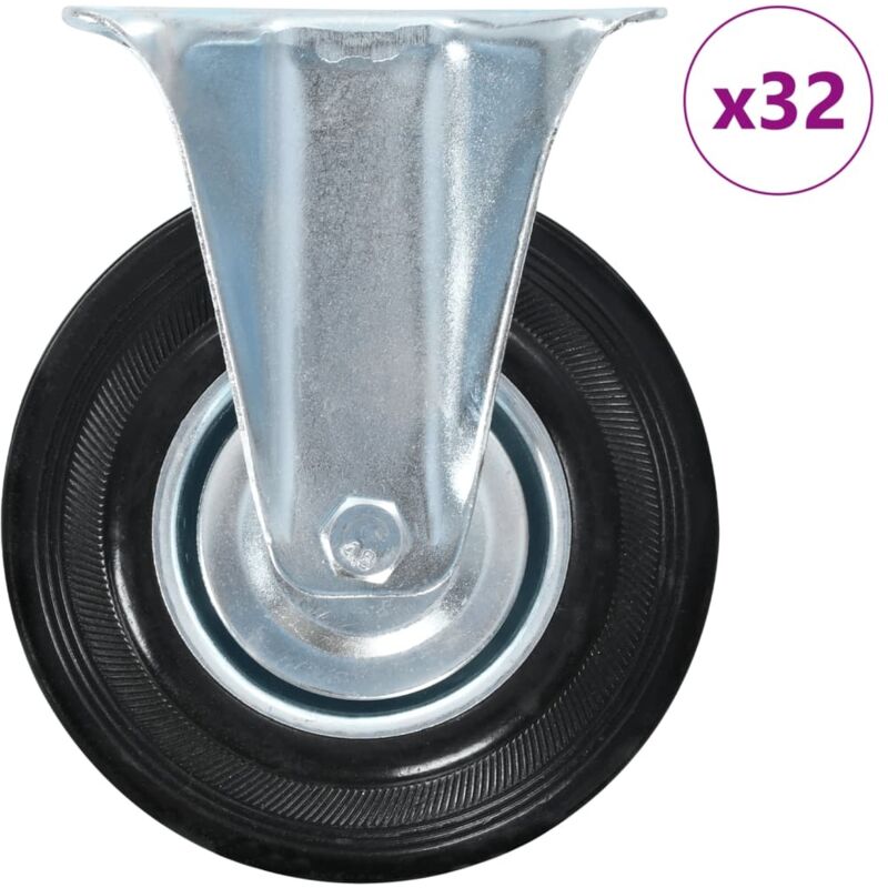 Vidaxl - 32 pcs Roulettes fixes 125 mm