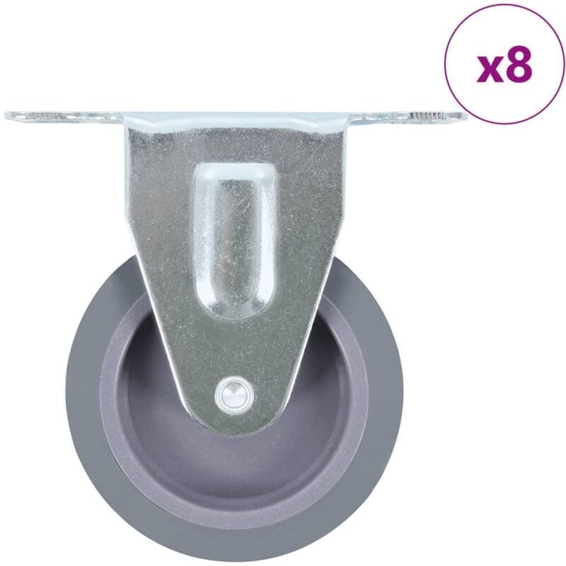 8 pcs Roulettes fixes 75 mm vidaXL