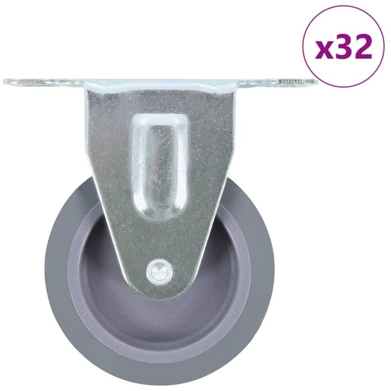 32 pcs Roulettes fixes 75 mm vidaXL