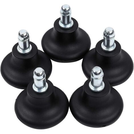 Roulettes fixes – Roues de remplacement pour chaise de bureau – Noires, lot de 5