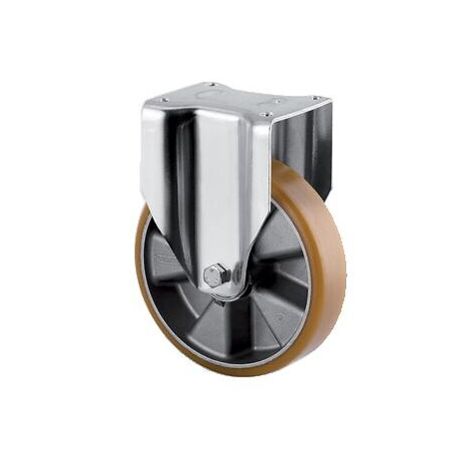 Roulettes fixes sur platine bandage polyuréthane pour charges lourdes type 4688, Ø 160 mm, charge 800 kg - Tente