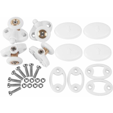 Roulettes hautes et basses pour cabine de douche Jazz – Fixation de porte – Ouverture fluide – Pour modèles Leda