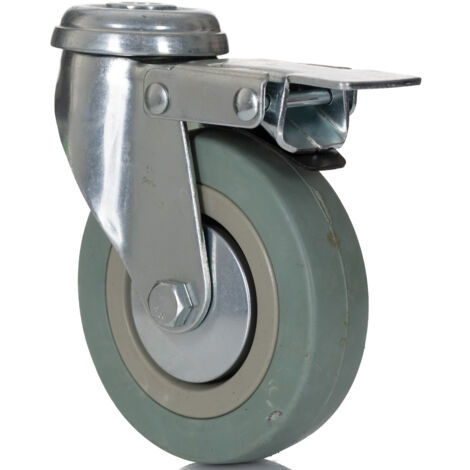 Roulettes industrielles Pivotant avec frein RS PRO, Diam 100mm, 80kg ( Prix pour 1 )