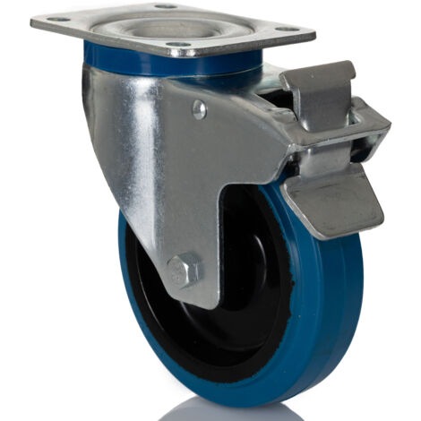 Roulettes industrielles Pivotant avec frein RS PRO, Diam 125mm, 230kg ( Prix pour 1 )