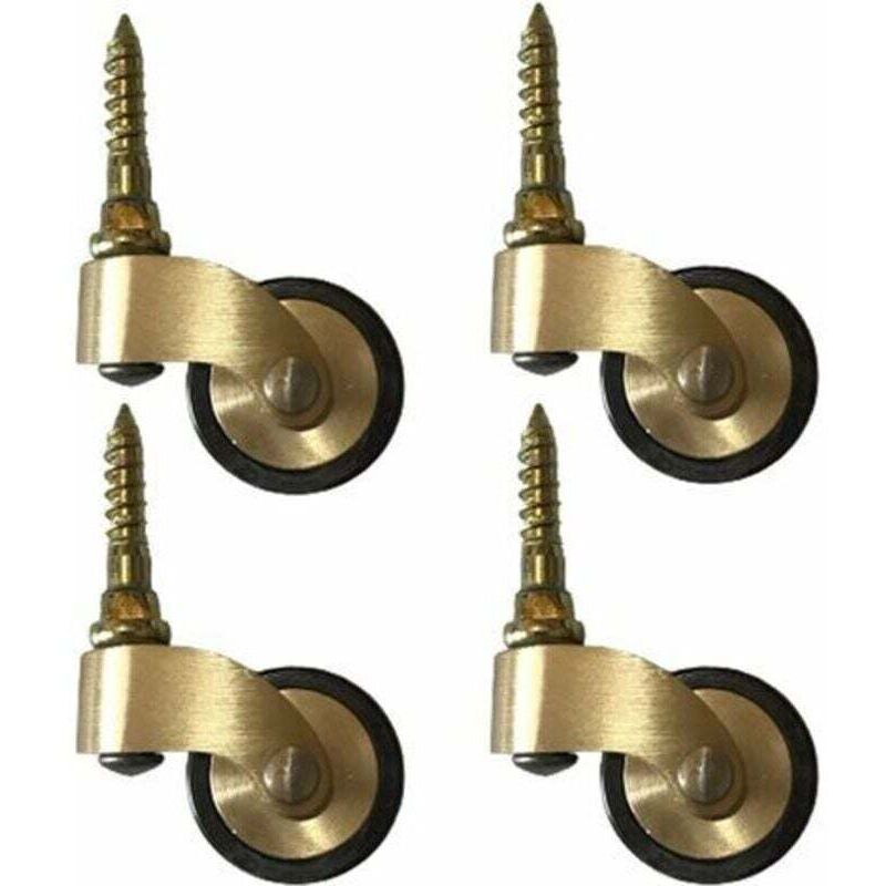 Roulettes meubles laiton massif 4pcs - 25mm, charge 150kg avec tige filetée - Pour piano/canapés/tables - Durables et silencieuses - Propriétaires et