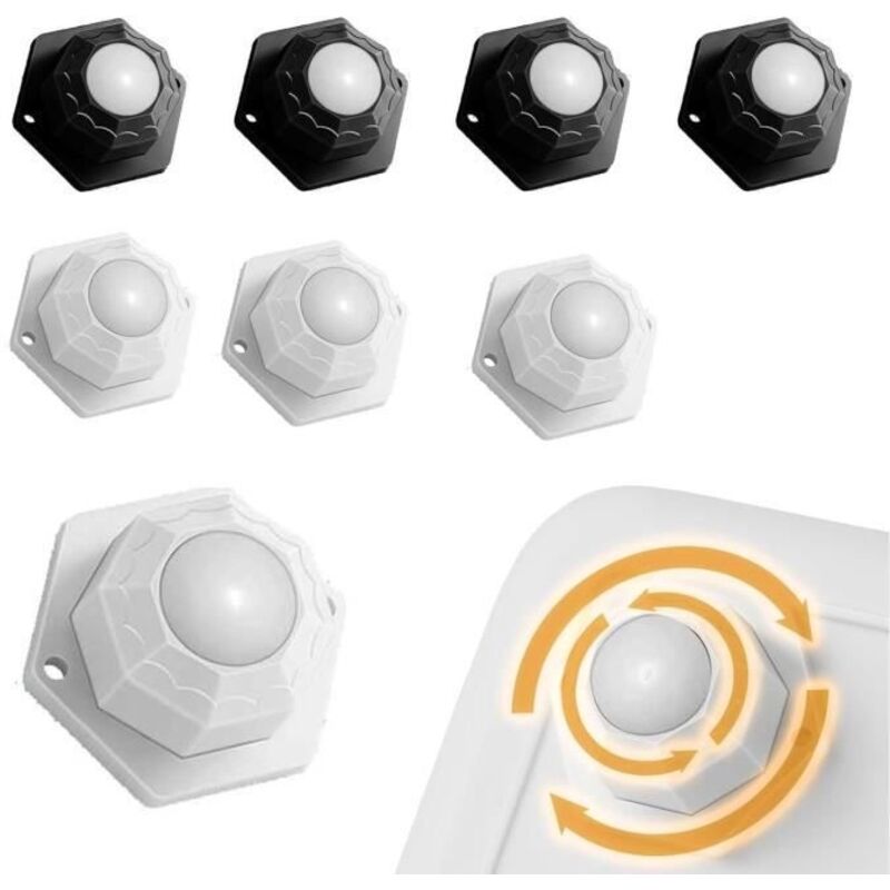 Roulettes - Mini Roulette Auto-Adhésives - Charge 100kg - Pivotante - Lot de 8