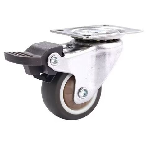 Roulettes Pivotantes 38mm avec 4 Frein, Jusqu'à 25KG Roulette Charge Lourde avec Double Blocage, Polyéthylène Roulettes pour Tous Les Sols, Meuble, Étagères, Coffres à Jouets, lot de 4