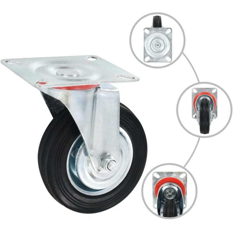 Vidaxl - 8 pcs Roulettes pivotantes 100 mm