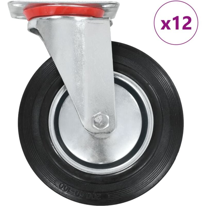 Vidaxl - 12 pcs Roulettes pivotantes 200 mm