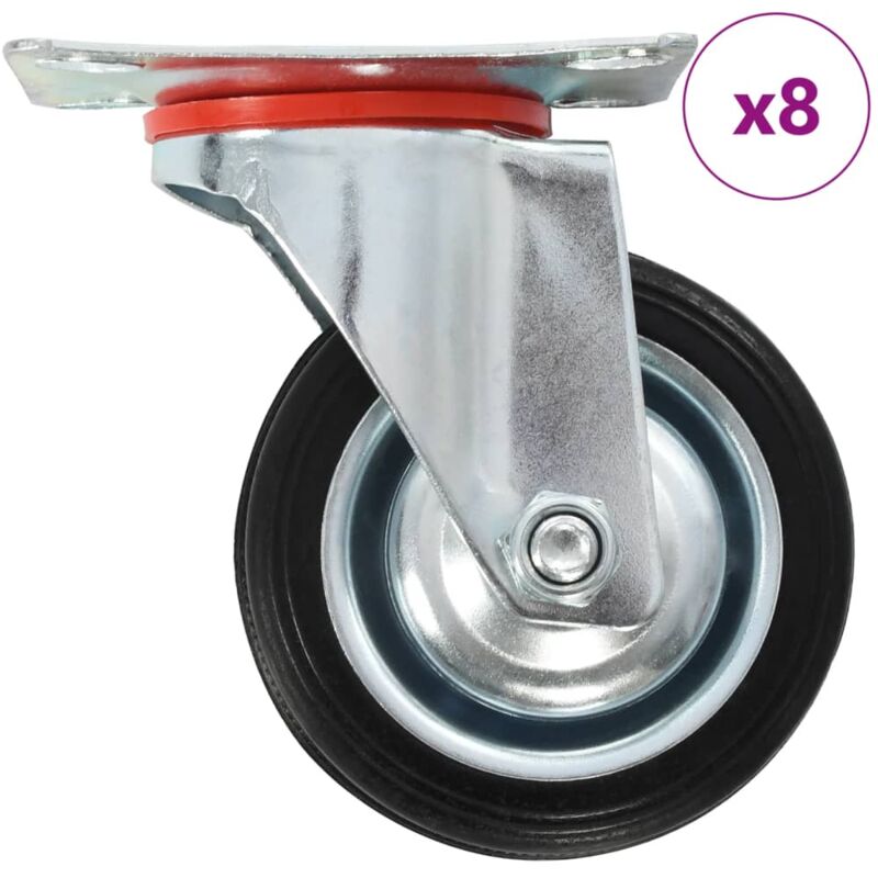 Vidaxl - 8 pcs Roulettes pivotantes 75 mm