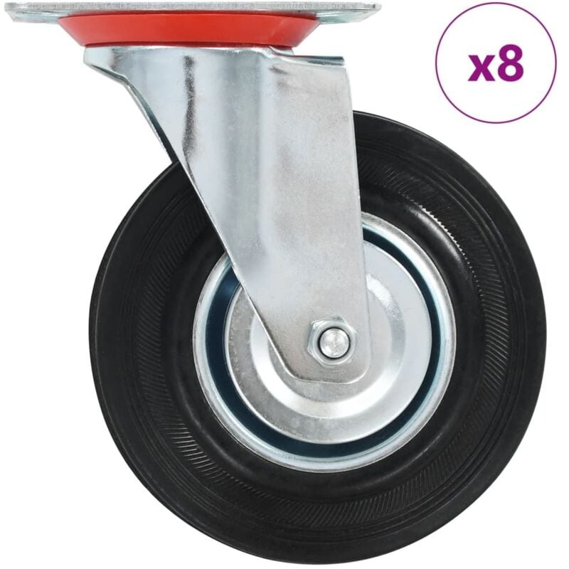 Vidaxl - 8 pcs Roulettes pivotantes 125 mm