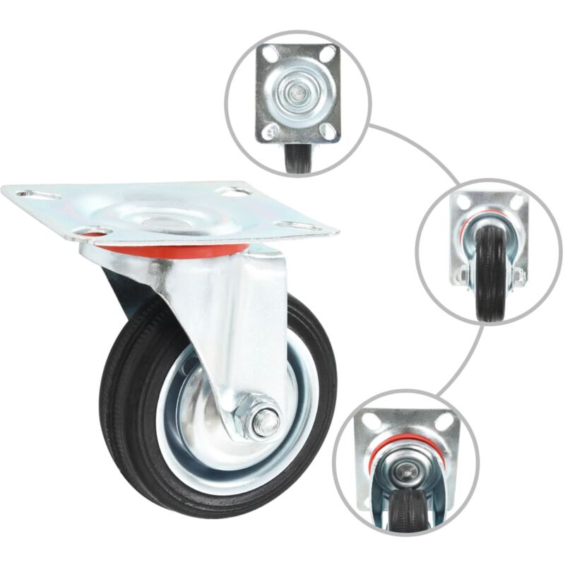 Vidaxl - 12 pcs Roulettes pivotantes 75 mm