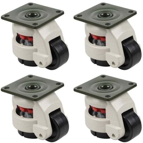 Roulettes pivotantes 4 pièces pour établis - roulettes de transport rétractables - capacité de charge 500 kg - adaptées aux meubles