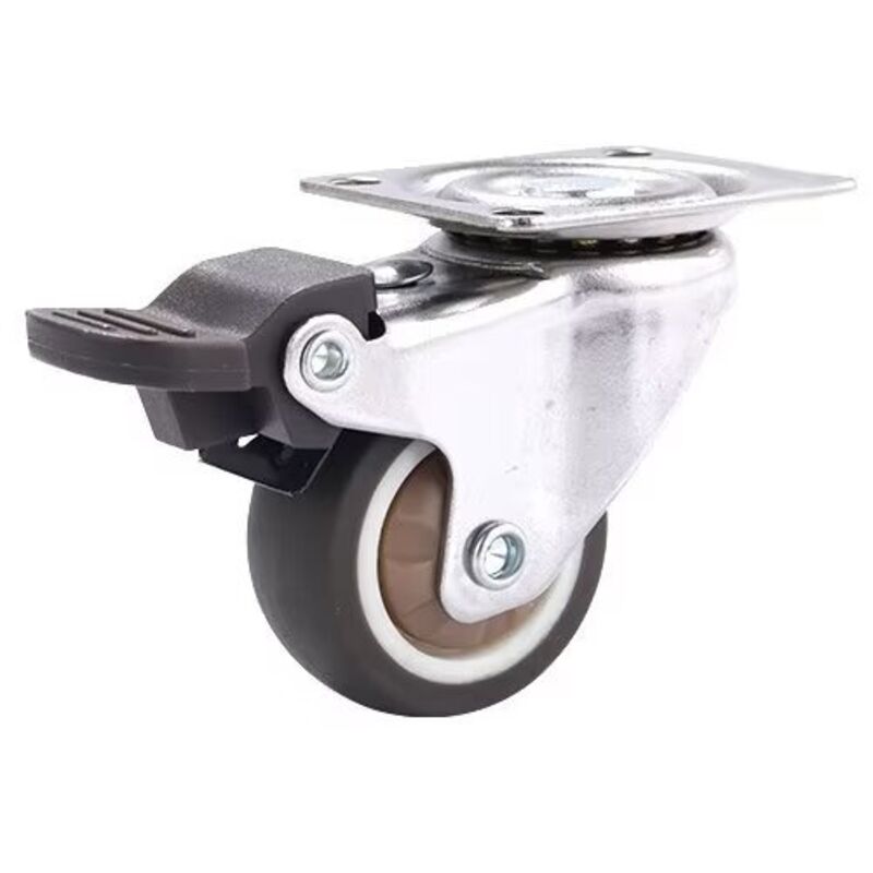 Roulettes Pivotantes 50mm avec 4 Frein, Jusqu'à 35KG Roulette Charge Lourde avec Double Blocage, Polyéthylène Roulettes pour Tous Les Sols, Meuble,