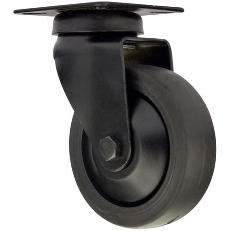Roulette pivotante avec blocage, Ø 75mm, caoutchouc thermoplastique gris  non tachant, 75KG -  - Roues et roulettes Vulkollan