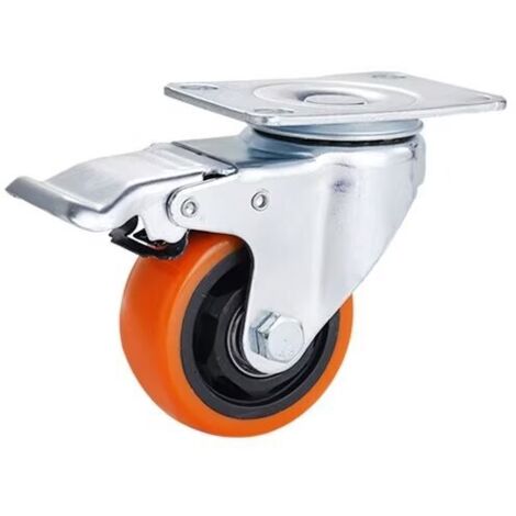 Roulettes Pivotantes 75mm avec 4 Frein, avec Double Blocage, Polyéthylène Roulettes pour Tous Les Sols, Meuble, Étagères, Coffres à Jouets, lot de 4