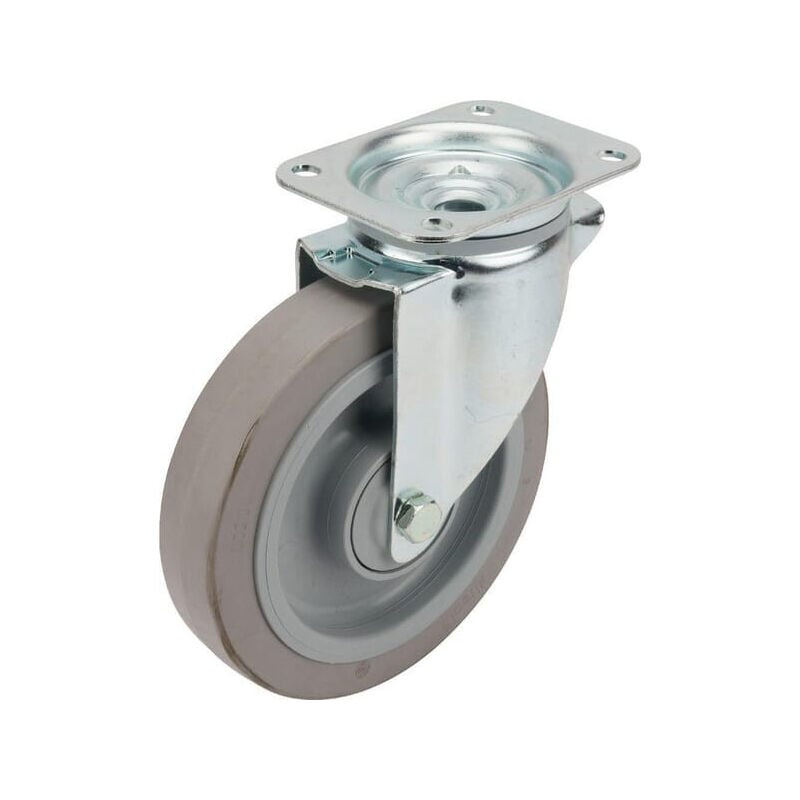 Tente - Roulettes pivotantes à bandage en caoutchouc élastique 3470UFP200P63