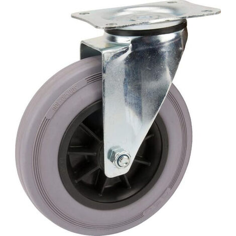 Roulettes pivotantes à bandage en caoutchouc noir TENTE 3470PIR200P63