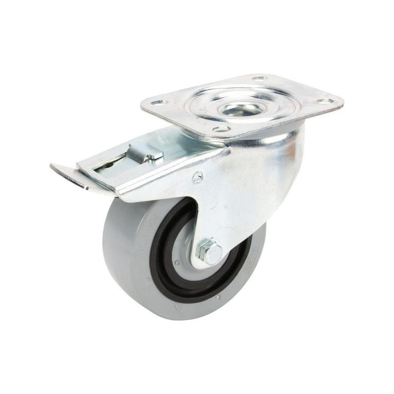 Tente - Roulettes pivotantes à bandage en polyamide gris et anneau central en caoutchouc 3477HUR100P62