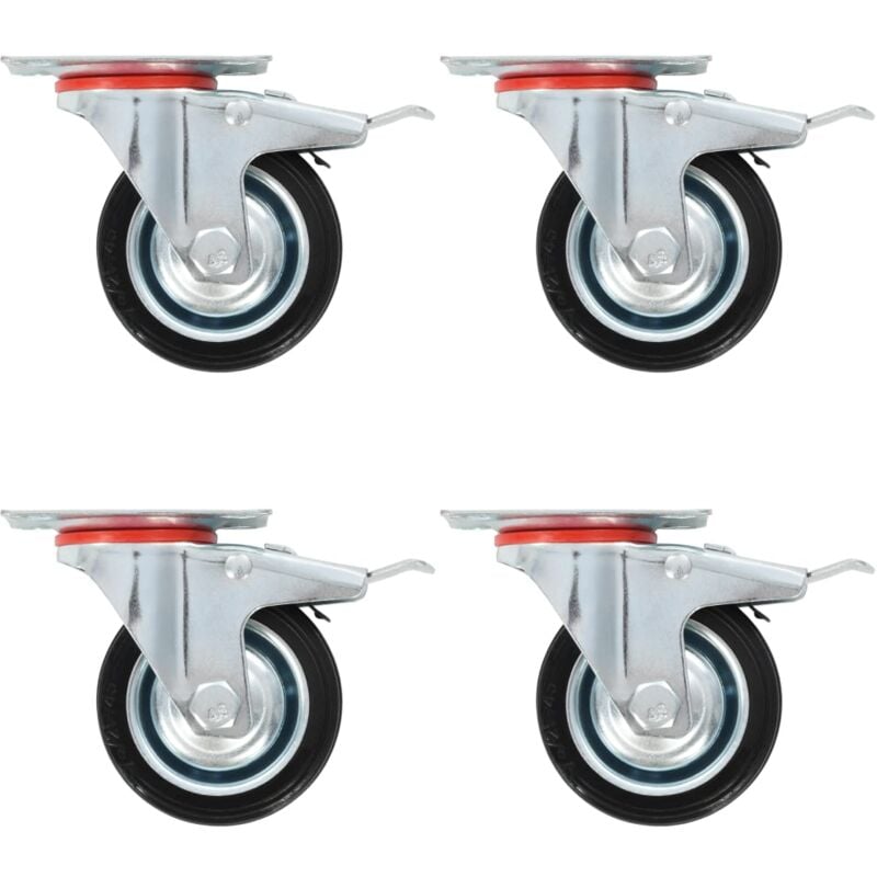 Vidaxl - Roulettes pivotantes avec double frein 4 pcs 75 mm