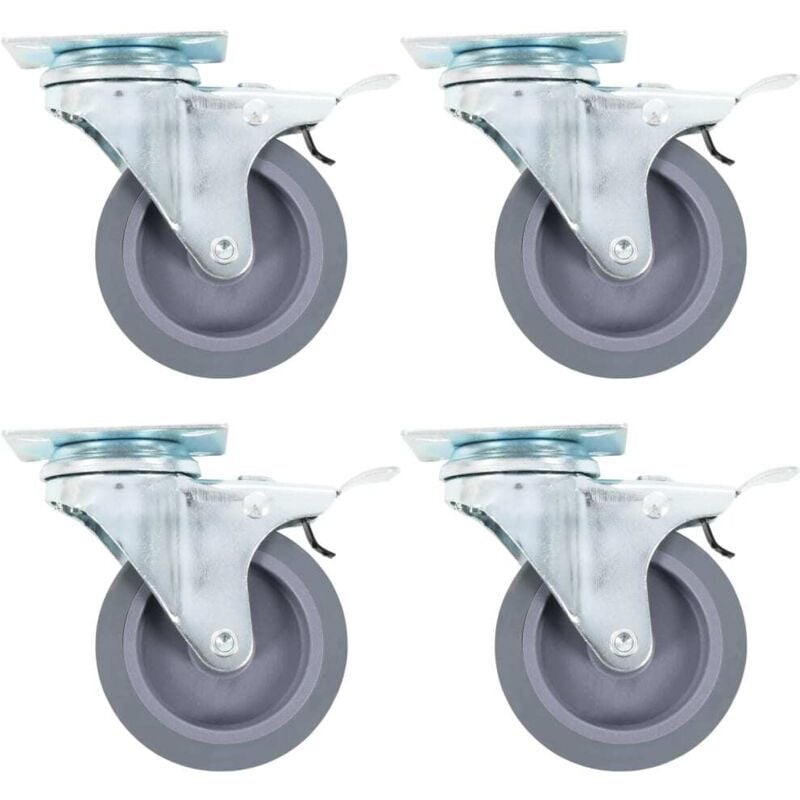 Vidaxl - Roulettes pivotantes avec double frein 4 pcs 75 mm